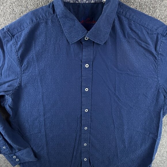 Robert Graham Blue 2XL Classic Fit Button Up Shirt Cotton Long Sleeve Paisley - Picture 2 of 14